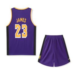 Hot Personalised Basketball Jerseys Set LeBron James #23 Sleeveless Outdoor Sports Suit Youth Basketball Jerseys Uniforms Breathable Boys And Girls Training Sets