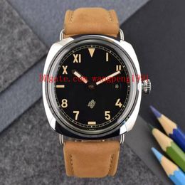 Hot sale high quality Watch black dial 424 00424 000424 Mechanical Transparent Leather Strap Bands Automatic Mens Watch Watches 257a