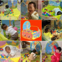 0.9-1.5M Portable Baby Playpen Children Ball Pit with Basketball Hoop Kid Dry Pool Folding Indoor Outdoor Garden Playhouse Toy