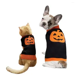 Dog Apparel Cute Knitwear Pet Clothes Thick High Collar XS/S/M/L Halloween Costume Soft Pumpkin Sweater