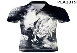 Men039s Polos Anime 3D Print Summer Dragon DBZ Shirt Fashion Streetwear Ropa De Hombre Short Sleeve Cool Men Camisas CamisasMen4404090