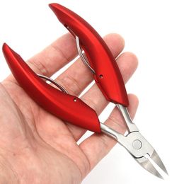 1pcs Double Spring Plastic Handle Fingernail &Toenail Cuticle Nipper Trimming Cutter Scissor Plier Nail Clipper Cutter Tool