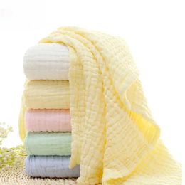 Quilts Quilts 6 Layers 105*105cm Pure Cotton Bubble Muslin Blanket Infant Gauze Bath Towel Baby Receiving Blanket Kids Swaddle Bedding WX5.28