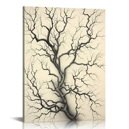 Dead Tree Wall Art Canvas Printing, Natural Landscape Images, wabi-sabi Home Decor Paintings, Living Room, Bedroom, Bathroom, Kitchen, Office Zen Decor