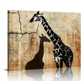 African Animals Wall Art Canvas Prints Giraffe Painting African Landcape Living Room Bedroom Decor