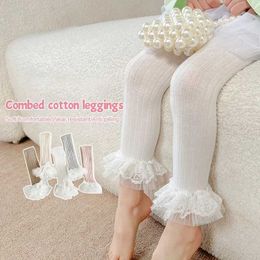 Leggings Tights Trousers Spring and summer girls tight pants solid cotton lace flower childrens WX5.29OAER