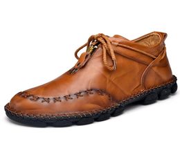 Winterstiefel Männer echtes Leder -Knöchel Top -Qualität warmer Schnee Mode -Stiefel Chaussure Homme7684721