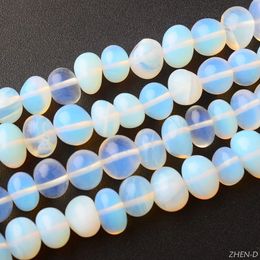 ZHEN-D Natural Stone Opal Clean White Irregular Oval Loose Beads DIY Jewellery Charm Gemstone Necklace Handmade Gift 240507