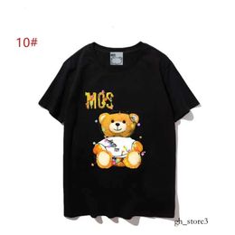 Designer Mens Womens Tshirts Moschin T Shirt for Man Fashion Letter Printing Short Sleeve Lady Tees Luxurys Casual Clothes Tops T-shirt Black White Apricot S-3xl 375