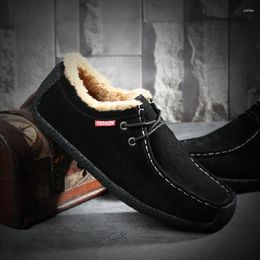 Boots Nice Warm Fur Snow Shoes Men Suede Leather Winter Non-slip Mens Designer Luxury Flats Plus Size M09
