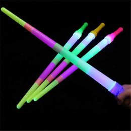 LED Swords/Guns LED Light Sticks Scalable Rainbow Lightsaber Toy Childrens Army Knife Glowing Laser Sword Glowing LED Flash Stick WX5.29
