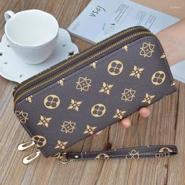 Wallets Long For Women Double Zipper Clutches Purse With Big Letter Wristlet Wallet Phone Holder Card Lady Fashion