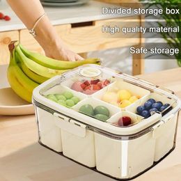 Storage Bottles Outdoor Party Organizer Portable Divided Snack Box Tray With Lid Handle Multi-compartment Container For Fruits Candy Parties