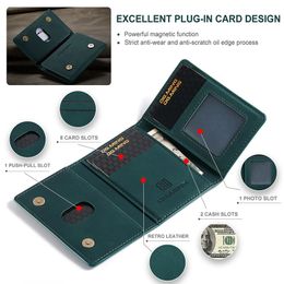 Bank Cell Phone ID Credit Card Holder Leather Magnetic Pocket Wallet Case Cards Holders Pouch Bag For Smartphone Universal 240530