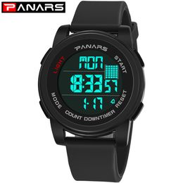 PANARS Sport Watches for Men Digital Wrist Watches Mens Waterproof LED Display Sports Electronic Watch Chronograph Clock 8100 318L