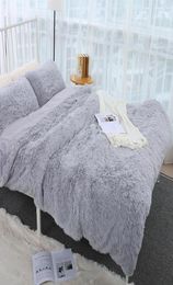 Modern Luxurious Plush Faux Fur Bedding Sets Solid Colour Velvet Winter Duvet Cover with Pillowcase Twin Queen Size7035506