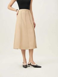 Skirts FSLE French Style Design Skirt for Women Spring Commuter Sense Mid-length Slim High-waisted A-line Skirt for Female 24FS11159 Y240528