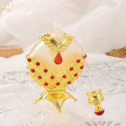 Empty Gold Arabic Perfume Dispenser Travel Vintage Glass Essential Oil Bottle Glass Vial Perfume Dispenser Container