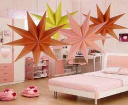 30cm 45 cm 60 cm Nine Angles Paper Star Home Decoration Tissue Paper Star Lantern Hanging Stars For Christmas Party Decoration KD4457363