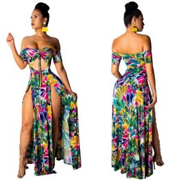 2019 women sexy off shoulder tie up cut out high side split maxi dress short sleeve beach party club long dresses 7 color1481095