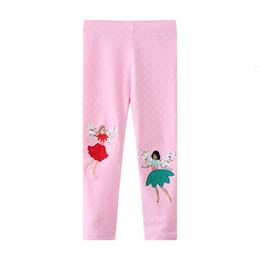 Jumping Metres New Arrival Girls Leggings With Fairy Tale Embroidery Hot Selling Kids Skinny Trousers Pencil Pants L2405