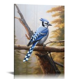 Animal Bird Blue Jay Home Decor Poster Painting Living Room Canvas Art Prints Bedroom Home Kitchen Wall Decorative Posters Prints