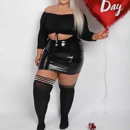 Skirts Plus Size Leather Mini Leather Womens Sexy High Waist PVC Short Body Hip Packaging Leather Clothing New Summer 2023 Customization S2452933