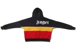 PA designer men hoodie angel letter print hooded sweater ins hiphop loose oversize sweatshirt multicolor stitching cotton pullove7579610