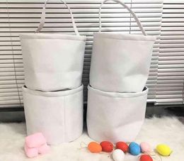50PC Whole DIY Sublimation Easter Bucket White Blanks Basket Candy Toy Tote Handbag Festival Easter Decoration For Party Gift 6488932