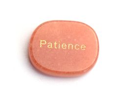 1pcs Small Size Natural Chakra Carnelian Rose Quartz Red Jasper Engraved Crystal "Patience" Inspirational Positive Word