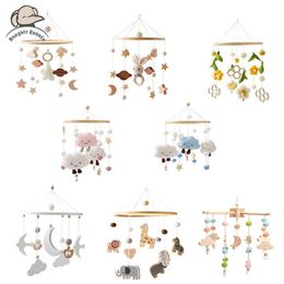 Baby Rattle Toy 0-12 Months Wooden Mobile On The Newborn Music Box Bed Bell Hanging Holder Bracket Infant Crib Boy Toys L2405