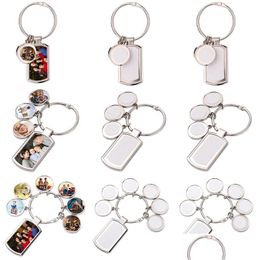 Arts And Crafts Sublimation Blank Keychain Pendant Zinc Alloy Diy Creative Gift Metal European American Keychains Accessories Wholes Dh1Rc