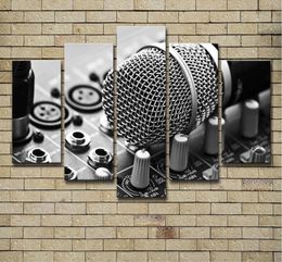 Canvas HD Prints Pictures Framework 5 Pieces Music Microphone Paintings Home Wall Art Decor Living Room Mixing Consoles Posters8189167