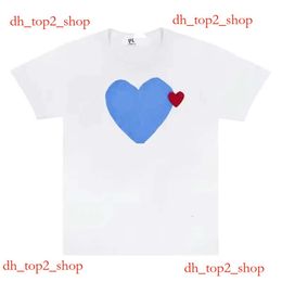 Cdg Fashion Mens Play T Shirt Designer Red Heart Commes Casual Women Shirts Des Badge Garcons High Quanlity Tshirts Cotton Embroidery 5e05
