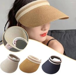 Wide Brim Hats Summer Empty Straw Hat Beach Sunscreen Visor Cap UV Protection Sun Big Caps Woven Hand