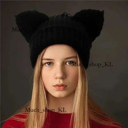 Cute Cat Ear Knitted Women Fashion Loverboy Top Desinger Hat Hooded Beanies Winter Warm Pig Ear Woolen Loverboy Beanie Design Kpop Personality Bonnet 372
