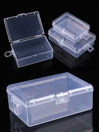 Storage Boxes Bins Small box rectangular transparent plastic jewelry storage box packaging box earrings rings beads collection home organizer S245304