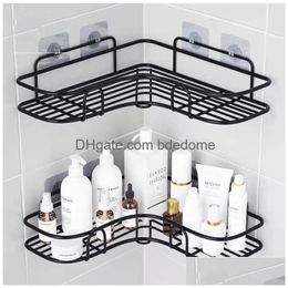 Bathroom Shelves Shees Shelf Without Drilling Iron Shower Shampoo Storage Rack Cosmetic Holder Wall Mounted Organiser Drop Delivery Ho Dh29W