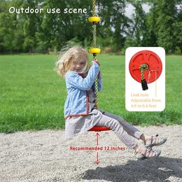 Tree Swing Sets for Backyard Red Rope Disc Swing Saucer Swing Set Accessories Outdoor Indoor Games for Kids Birthday Gifts