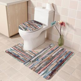 Toilet Seat Covers Reversible Bathroom Rugs Bath Mat Set All Polyester Made Decoration Living Room Utility Rug