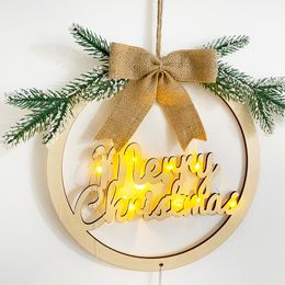 Christmas Wreath Garland Arrangement Christmas Decorations Welcome House Number Led Light Pendant Holiday Home Party Decorations