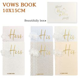 2Pcs/Set Wedding Vow Books Romantic Love Bride and Groom Engagement Anniversary Memory Gift Books Outdoor Wedding Decorations