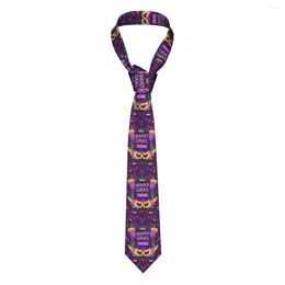 Bow Ties Mens Tie Slim Skinny Hand Drawn Mardi Gras Necktie Fashion Free Style For Party Wedding