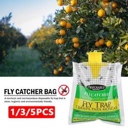 1/3/5PCS Hanging Fly Catching Bag Fly Trap Pest Control Bag Mosquito Flies Trap Disposable Pest Control Product Garden Supplies