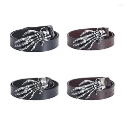 Belts Y2k Skeleton Claw Buckle Belt For Men Women Vintage Waist Hiphop Teenager Boys Girls Unisex Cowboy