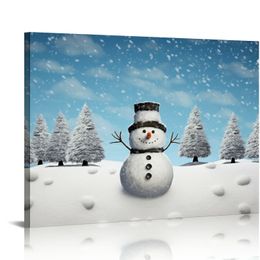 Snowman Wall Art Snowflake Poster Modern Home Decorations Children's Room Decoration Gifts