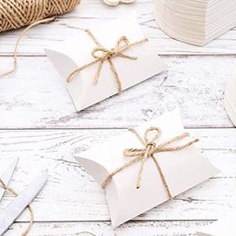 10pcs Gift Box Packaging Box Pillow Shape Candy Box Bag DIY Wedding Party Favor Kraft Paper Boxes Christmas Supplies