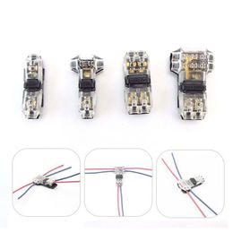 D1 T1 t2 H2 T Type Scotch Lock Quick Wire Connectors 2 Pin Cable 3 Way No Soldering Compact Crimp Terminal Block For LED Strip P