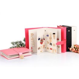 Jewellery Stand 1pcs Hot Women Stud Earrings Collection Book PU Leather Earring Storage Box Creative Jewellery Display Holder Jewellery Org 281H
