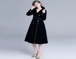 Women Velvet Coat Long Velvet Coats Modern Lady Trench Coat Black Long Sleeve Belted Winter Jacket 2012111186439